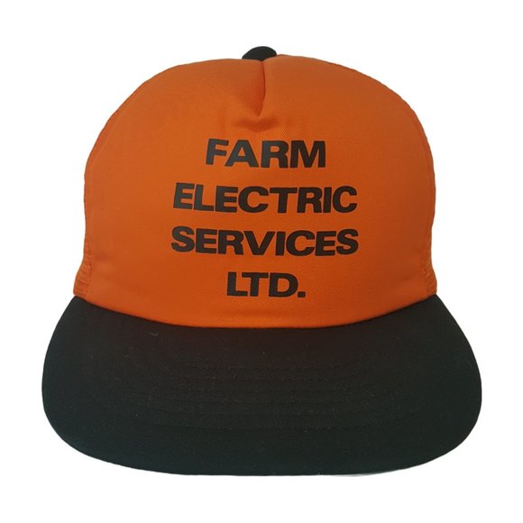 Vintage 80s FARM ELECTRIC SERVICES Hat Snapback Trucker Hat Classic Cap - Picture 1 of 16